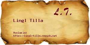 Lingl Tilla névjegykártya